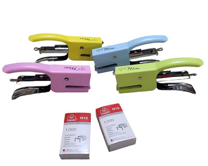 ΣΥΡΡΑΠΤΙΚΗ ΜΗΧΑΝΗ No10 ΠΑΣΤΕΛ MINI PLIER ΜΕ ΣΥΡΑΦΙΔΕΣ ΔΩΡΟ
