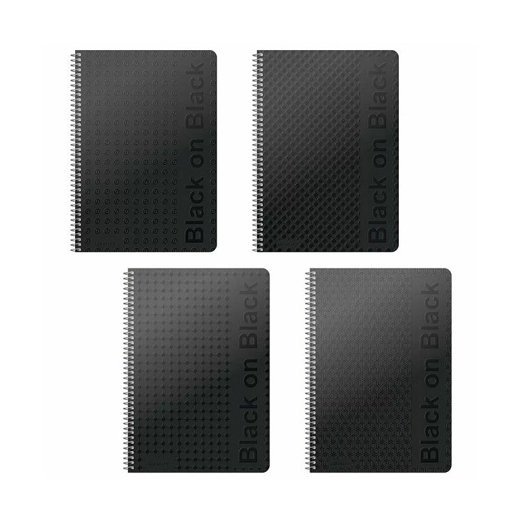 BLACK ΟΝ BLACK Τετράδιο Σπιράλ Wirelock B5/17Χ25 3 Θέματα 90 Φύλλα 6τμχ