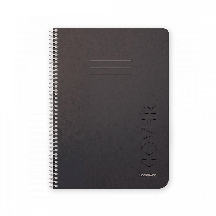 COVER Τετράδιο Σπιράλ Wirelock Β5/17Χ25 5 Θέματα 150 Φύλλα 6τμχ Μαύρο