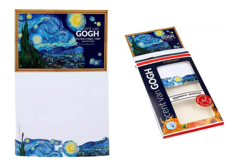 Μαγνητικό σημειωματάριο, μεγάλο - V. van Gogh, Η Έναστρη Νύχτα (CARMANI)