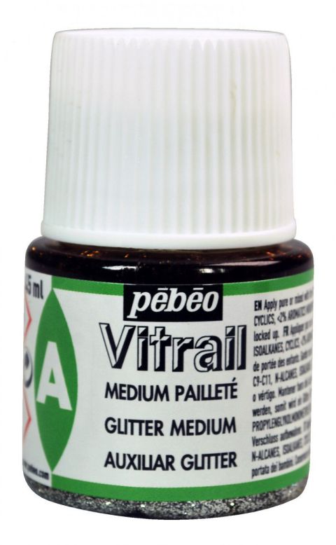 GLITTER MEDIUM ΓΙΑ ΧΡΩΜΑΤΑ ΣΜΑΛΤΟΥ 45ML PEBEO VITRAIL
