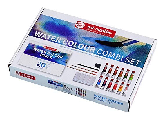 ΣΕΤ WATERCOLOUR ART CRΕΑΤΙΟΝ 12τεμΧ12ml (μπλοκ ακουαρ. & 2 πινελα & μολυβι & γομολάστιχα & παλετα)