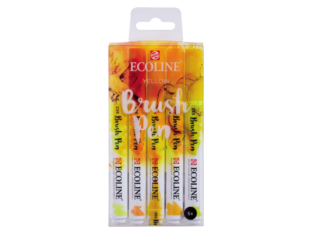 ECOLINE ROYAL YELLOW BRUSHPEN ΣΕΤ 5TEM TALENS