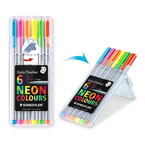 ΜΑΡΚΑΔΟΡΟΙ ΤΡΙΓΩΝΟΙ ΣΕΤ 6ΤΕΜ ΝΕΟΝ TRIPLUS FINELINER STAEDTLER 334-SB6CS3