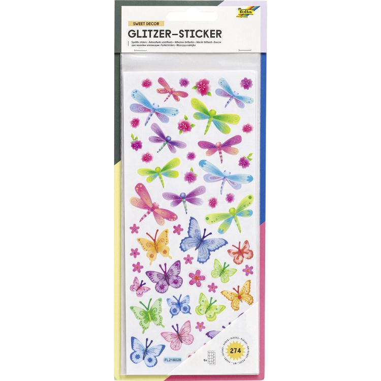 Σετ Αυτοκόλλητα Glitter, 5 Φύλλα 10X23 εκ, DECODREAMS