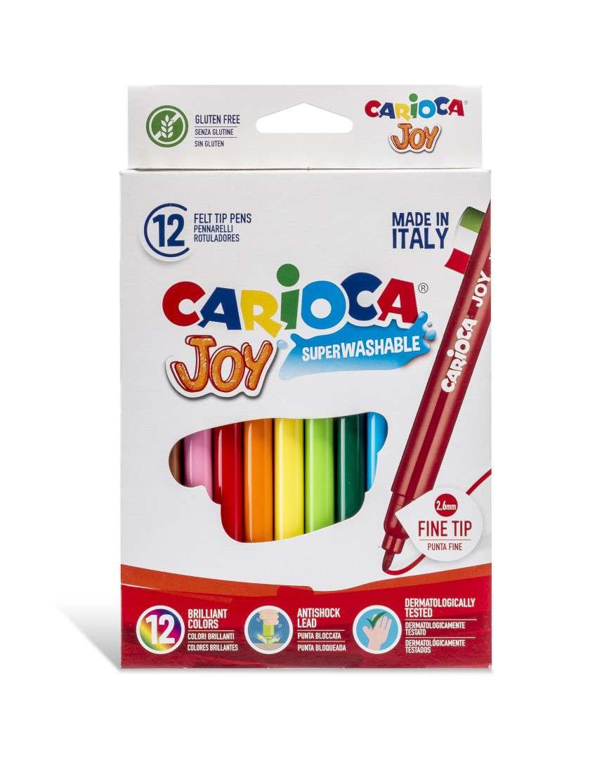 ΜΑΡΚΑΔΟΡΟΣ ΖΩΓΡΑΦΙΚΗΣ CARIOCA JOY 12ΧΡΩΜ. SUPER WASHABLE ΛΕΠΤΗ ΜΥΤΗ 2,6MM