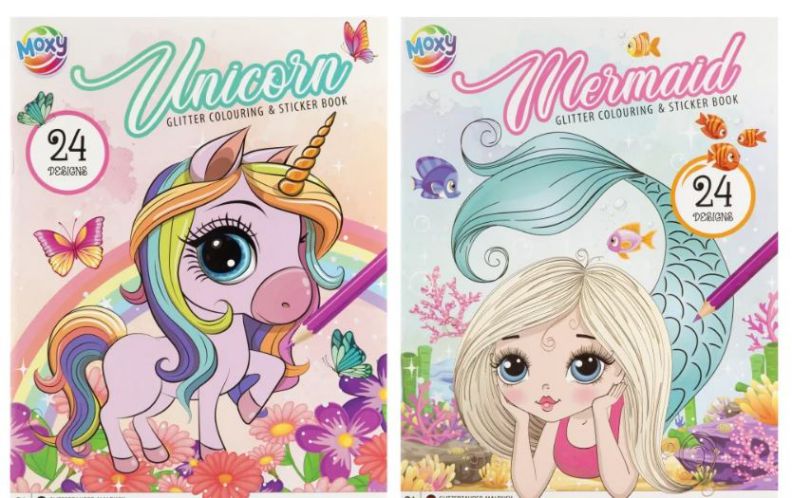 ΒΙΒΛΙΟ ΖΩΓΡΑΦΙΚΗΣ GLITTER ME ΑΥΤΟΚΟΛΛΗΤΑ - 2 ΣΧΕΔΙΑ