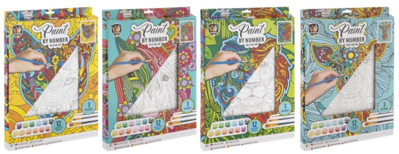 ΚΑΜΒΑΣ ΖΩΓΡΑΦΙΚΗΣ ΜΕ ΑΡΙΘΜΗΣΗ 30Χ40 - 4 ΣΧΕΔΙΑ