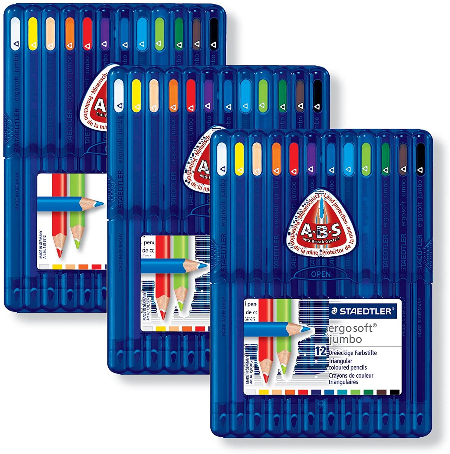 ΞΥΛΟΜΠΟΓΙΕΣ ΤΡΙΓΩΝΙΚΕΣ JUMBO ERGO SOFT 12TEM 158 SB12 STAEDTLER