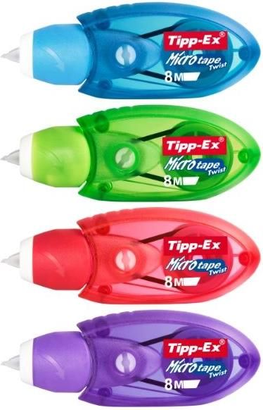 ΔΙΟΡΘΩΤΙΚΗ ΤΑΙΝΙΑ TIPPEX 5MMX8M TWIST ΜΠΛΕ ΠΡΑΣΙΝΟ ΜΩΒ ΡΟΖ