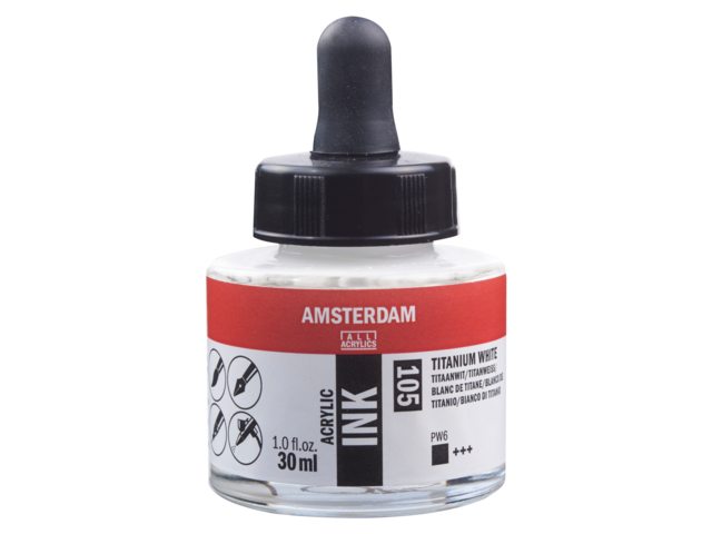 ΜΕΛΑΝΙ INK AMSTERDAM 105 30ML TITANIUM WHITE