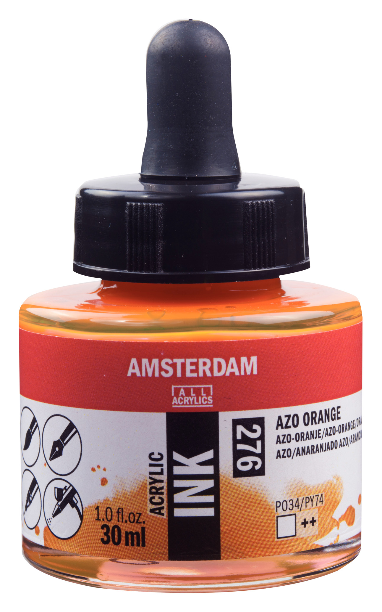 ΜΕΛΑΝΙ INK AMSTERDAM 276 30ML AZO ORANGE