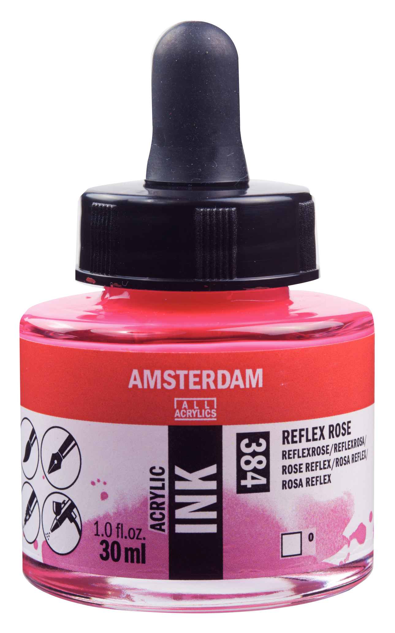 ΜΕΛΑΝΙ INK AMSTERDAM 384 30ML REFLEX RED