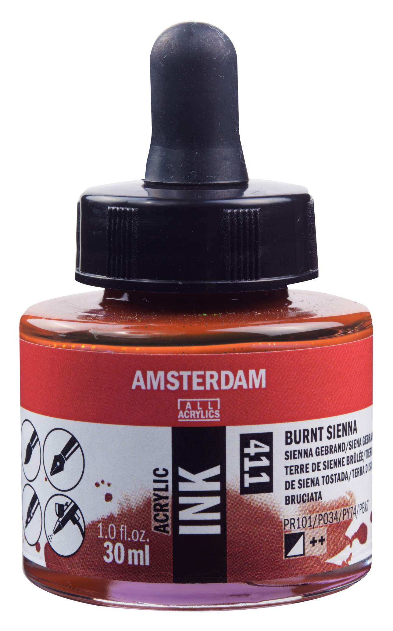 ΜΕΛΑΝΙ INK AMSTERDAM 411 30ML BURNT SIENNA