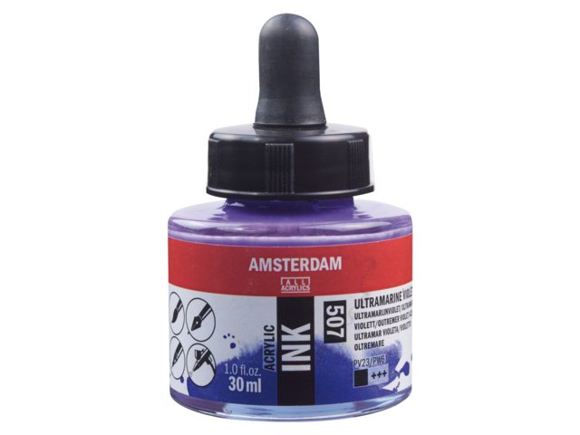 ΜΕΛΑΝΙ INK AMSTERDAM 507 30ML ULTRAM.VIOLET