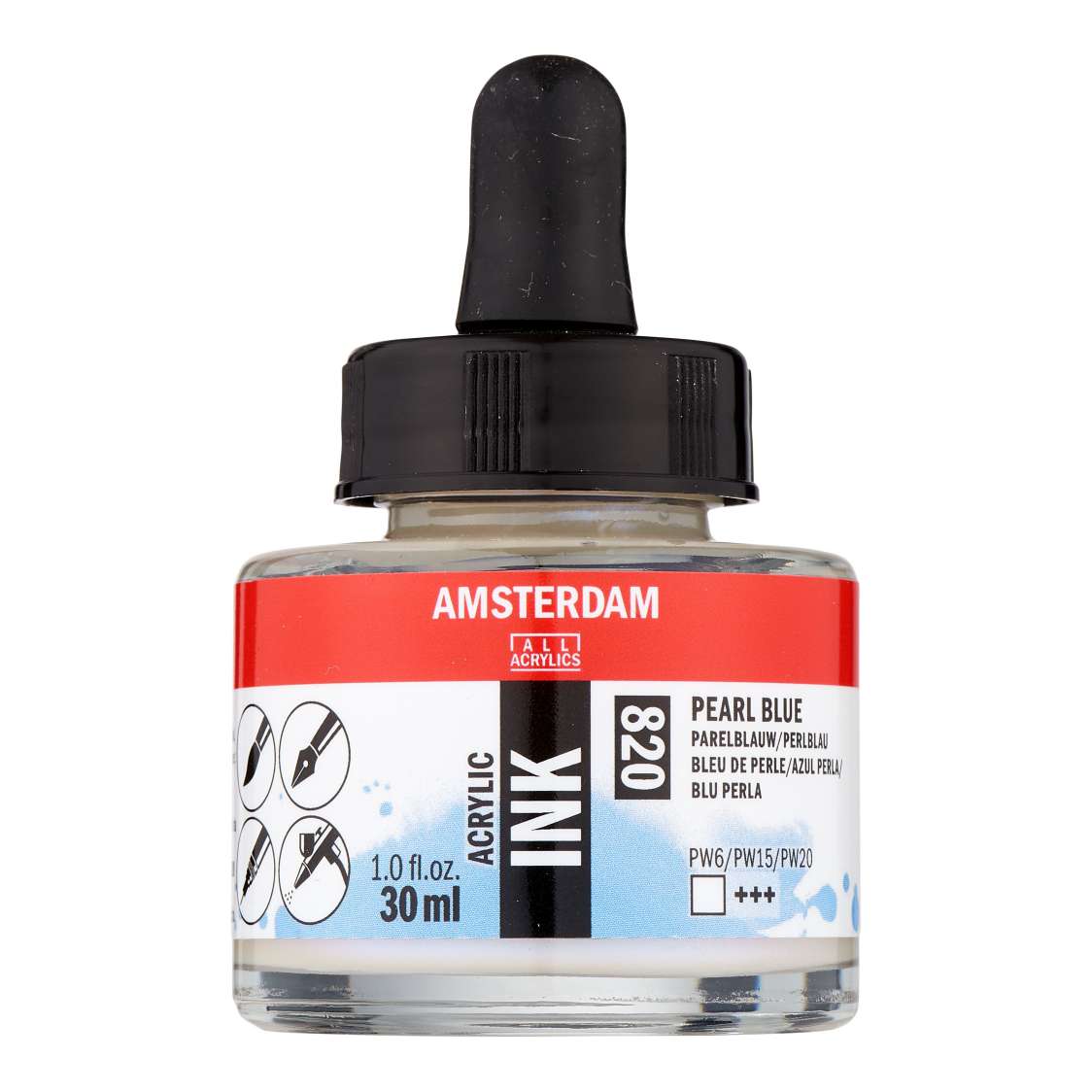 ΜΕΛΑΝΙ INK AMSTERDAM 820 30ML PEARL BLUE