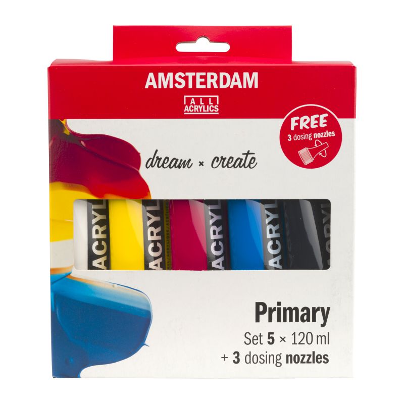 ΣΕΤ ΑΚΡΥΛΙΚΑ AMSTERDAM 5X120ML ΣΥΝ 3 ΑΚΡΟΦΥΣΙΑ