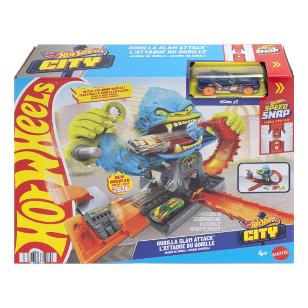HOT WHEELS - ΠΙΣΤΕΣ CITY ΜΕ ΘΗΡΙΑ GORILLA SLAM ATTACK - JHL92