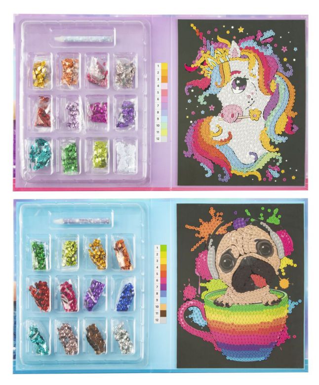 ΤΕΧΝΗ ΜΕ ΠΟΥΛΙΕΣ 20X25CM 12 ΧΡΩΜΑΤΑ 2 ΣΧΕΔΙΑ UNICORN