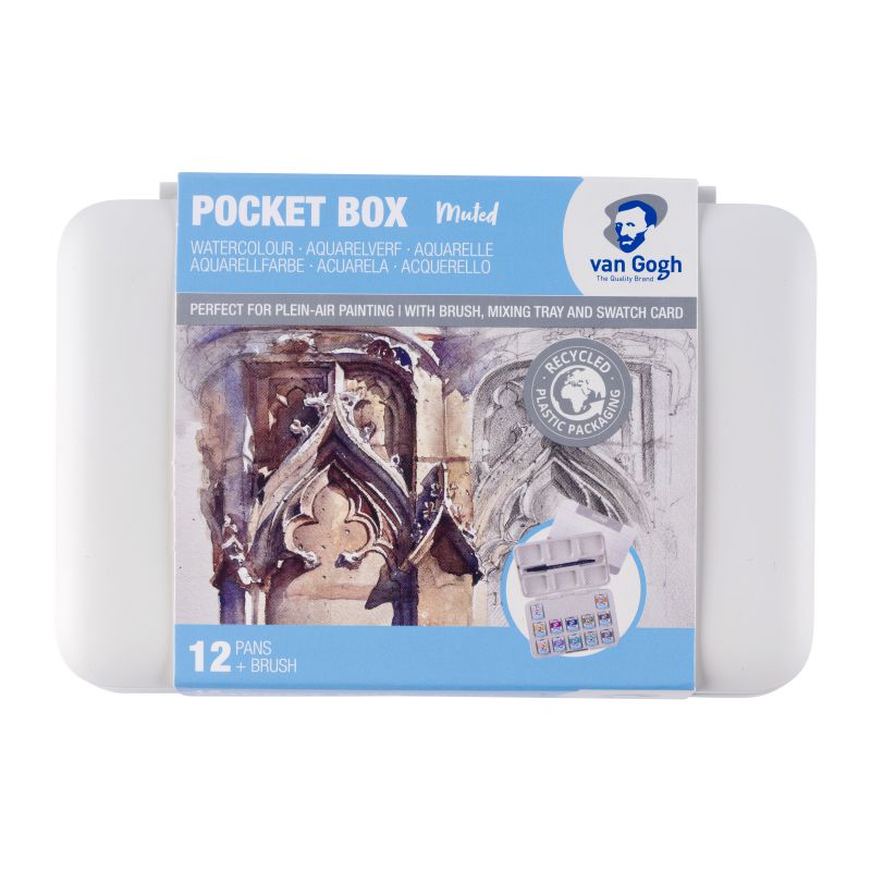 WATERCOLOUR POCKET BOX VAN GOGH ΣΕ ΚΥΒΟ (ΠΑΣΤΙΛΙΕΣ) MUTED COLOURS 12ΤΕΜ