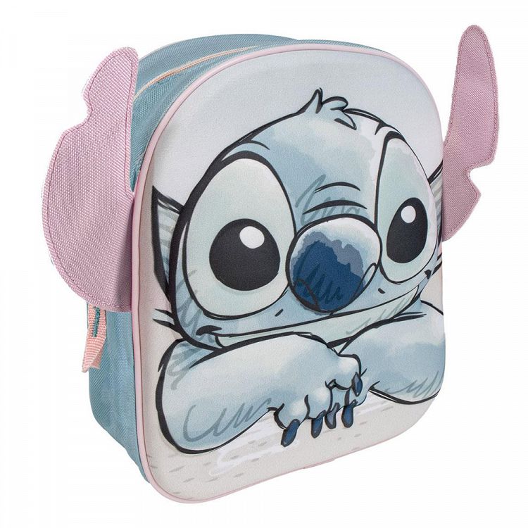 Παιδική Τσάντα Πλάτης 3D DISNEY Lilo & Stitch Stitch με Ροζ Αυτιά