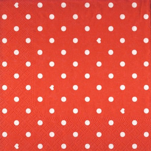 ΧΑΡΤΟΠΕΤΣΕΤΑ HEARTS & DOTS RED 33X33 - ΣΥΣΚΕΥΑΣΙΑ 20τμχ