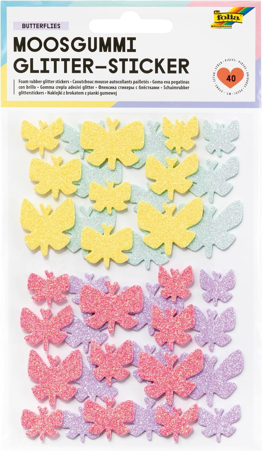 STIICKERS ΑΦΡΩΔΕΣ GLITTER ΠΕΤΑΛΟΥΔΕΣ 40 PCS ΔΙΑΦΟΡΑ ΧΡΩΜΑΤΑ