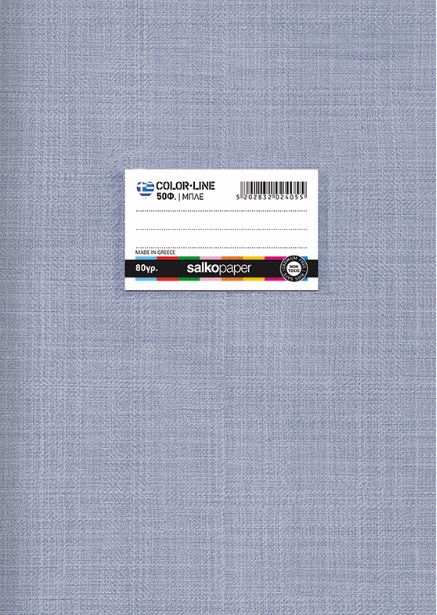 ΤΕΤΡΑΔΙΟ COLORLINE 80g ΜΠΛΕ Α4 21Χ29/40Φ ΡΙΓΕ