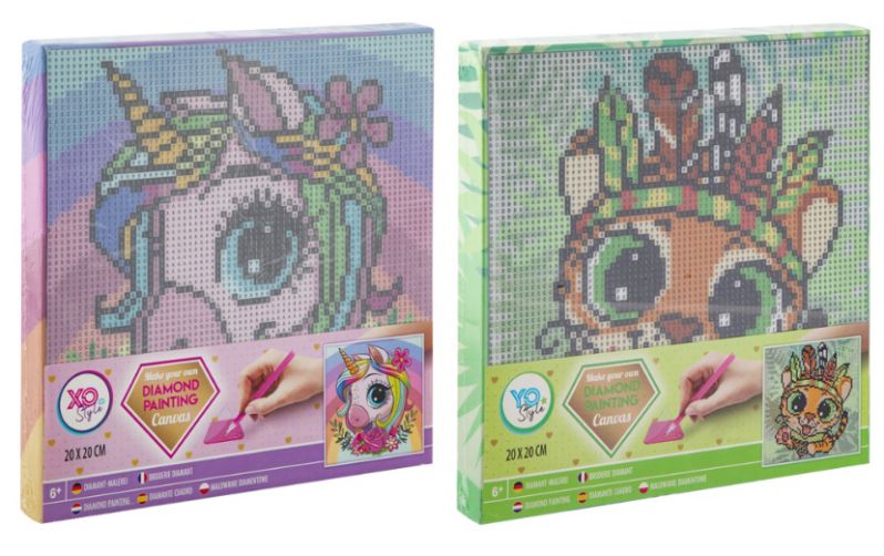DIAMOND PAINTING ΣΕ ΚΑΜΒΑ 20X20CM - 2 ΣΧΕΔΙΑ