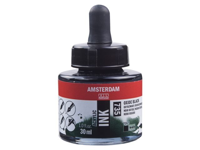 ΜΕΛΑΝΙ INK AMSTERDAM 735 30ML OXIDE BLACK