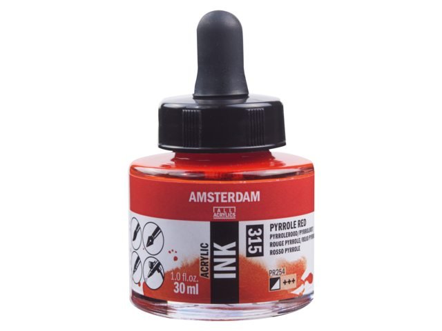 ΜΕΛΑΝΙ INK AMSTERDAM 315 30ML PYRROLE RED