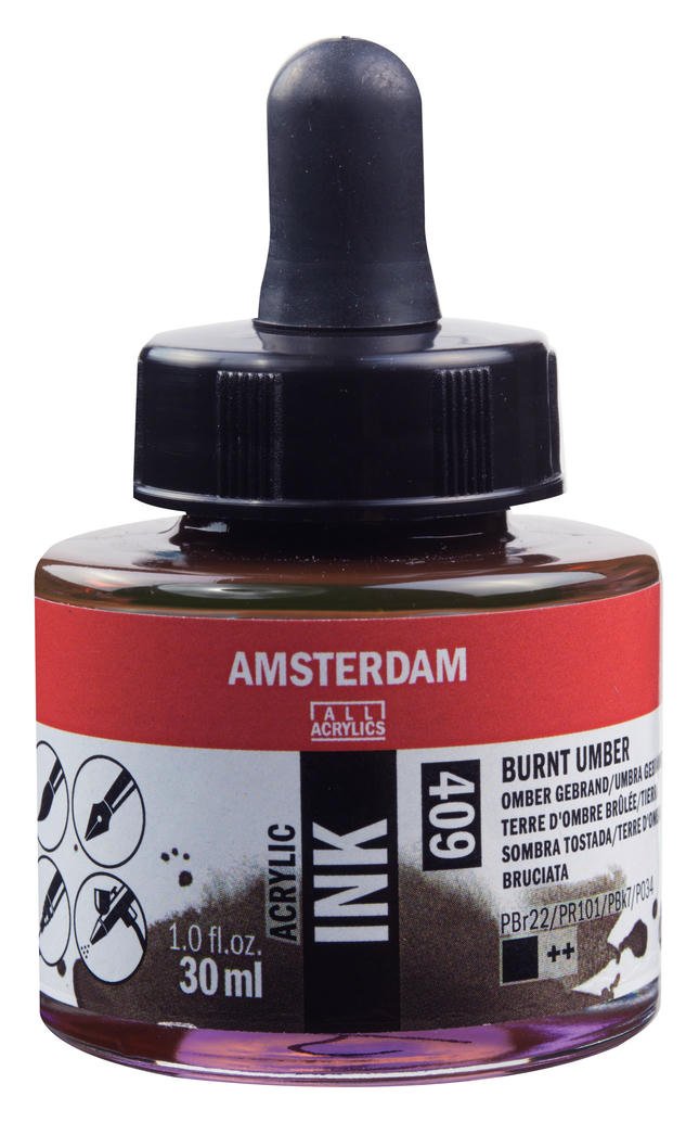 ΜΕΛΑΝΙ INK AMSTERDAM 409 30ML BURNT UMBER