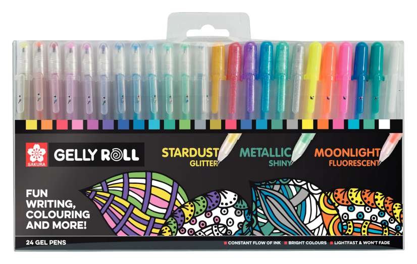 ΣΤΥΛΟ GELLY ROLL (GLITTER-12TEM/SHINY 6TEM/FLUO-6TEM) MIXED ΣΕΤ 24
