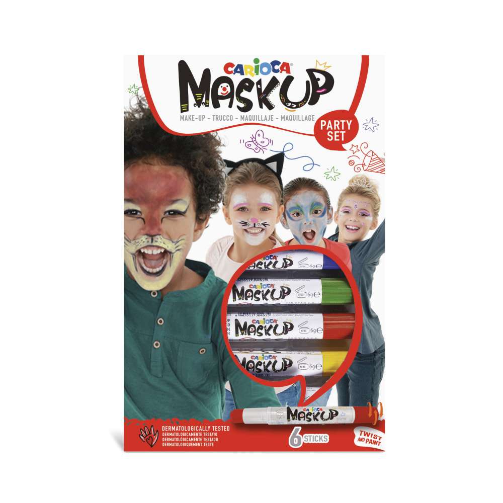 ΧΡΩΜΑΤΑ ΠΡΟΣΩΠΟΥ MASK UP PARTY CARIOCA SET 6 ΧΡΩΜΑΤΑ