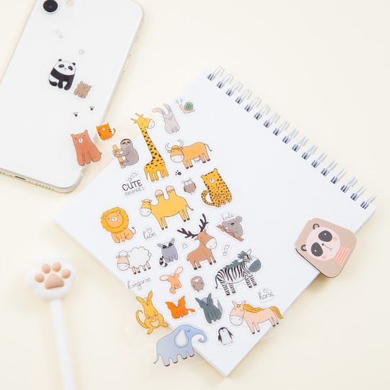 ΑΥΤΟΚΟΛΛΗΤΑ PUFFY MESHU "CUTE ANIMALS", 10x22cm, 37 stickers