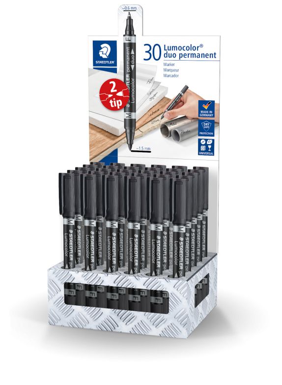 ΜΑΡΚΑΔΟΡΟΣ ΑΝΕΞΙΤΗΛΟΣ 2 ΜΥΤΕΣ LUMOCOLOR M & F ΜΑΥΡΟ STAEDTLER 348-9