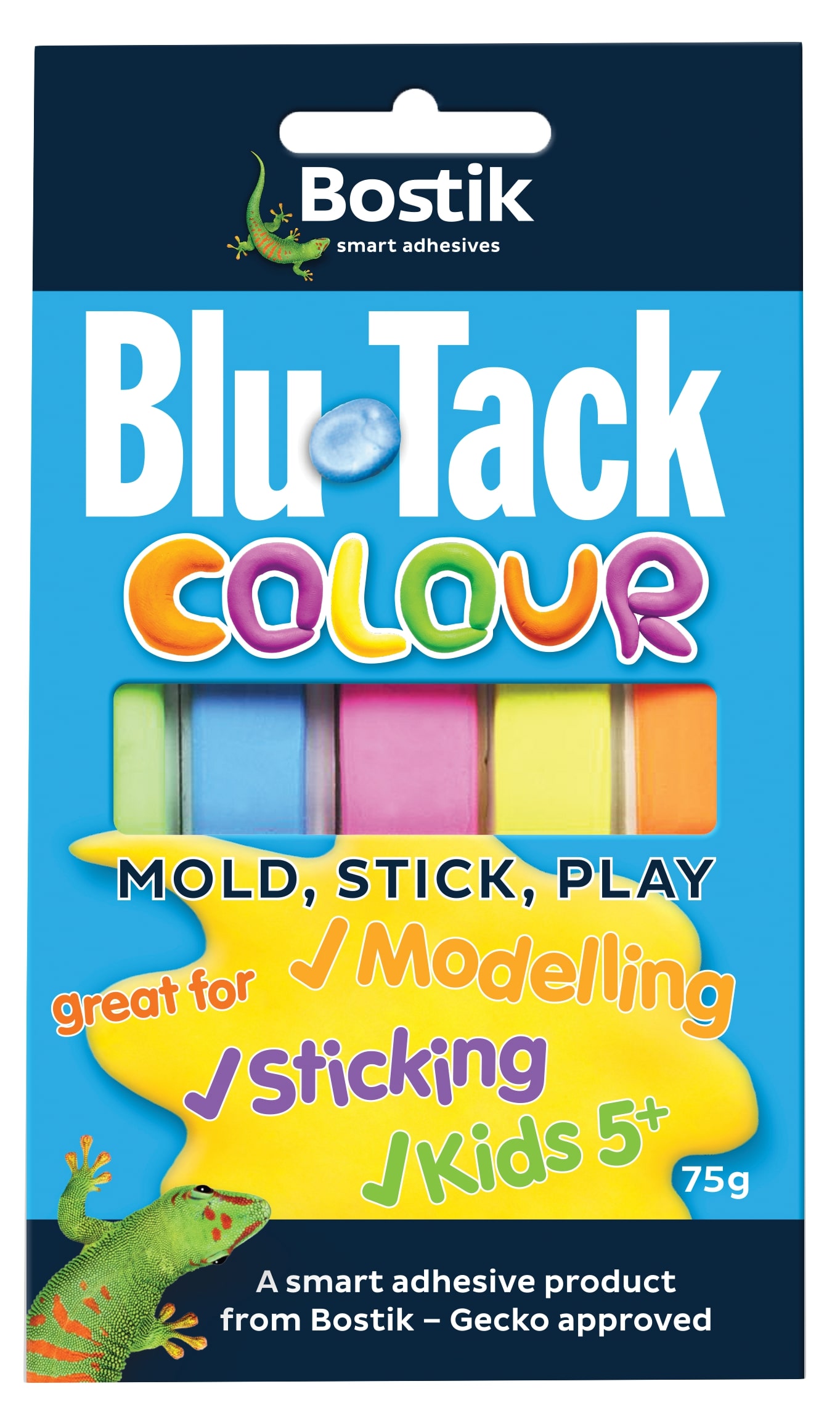 BLU TACK COLOUR 75GR (6 ΧΡΩΜΑΤΑ - 10 ΤΜΧ)