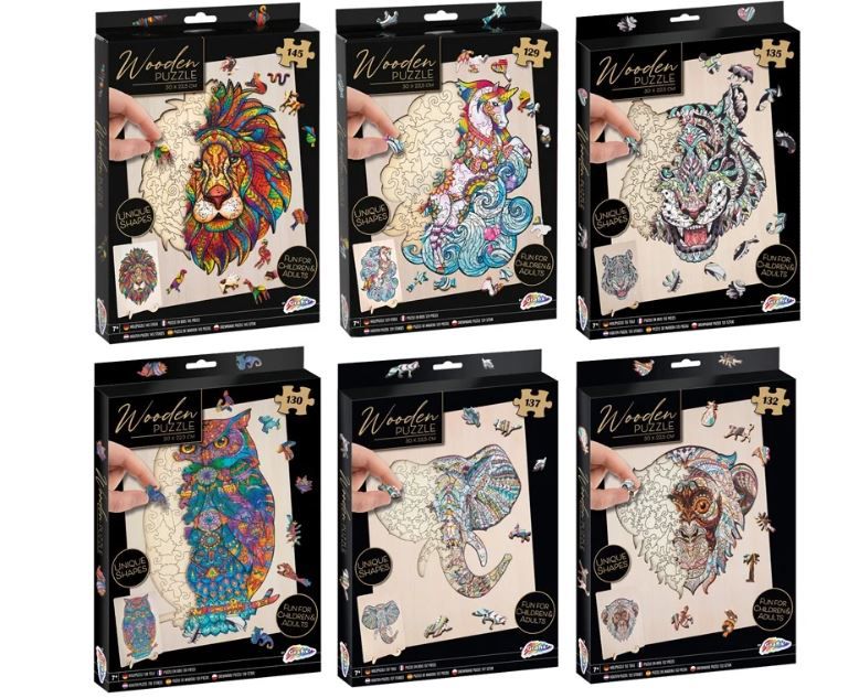 ΠΑΖΛ ΞΥΛΙΝΟ UNIQUE SHAPES, 6 ASS. - FRAME 30 X 22 CM - FSC WOOD