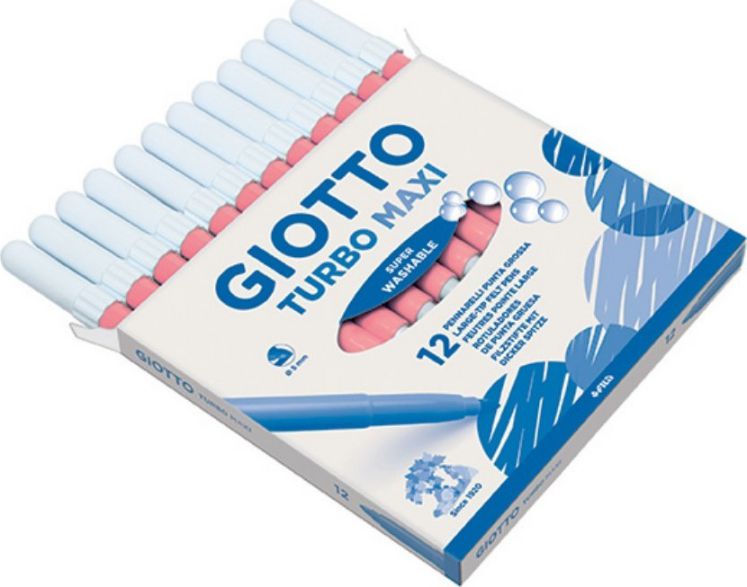 ΜΑΡΚΑΔΟΡΟΙ ΖΩΓΡΑΦΙΚΗΣ ΧΟΝΔΡΟΙ ΡΟΖ 12ΤΕΜ GIOTTO TURBO MAXI ΠΛΕΝΟΜΕΝΟΙ