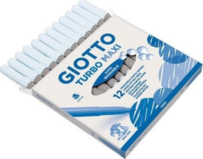 ΜΑΡΚΑΔΟΡΟΙ ΖΩΓΡΑΦΙΚΗΣ ΧΟΝΔΡΟΙ ΓΚΡΙ 12ΤΕΜ GIOTTO TURBO MAXI ΠΛΕΝΟΜΕΝΟΙ