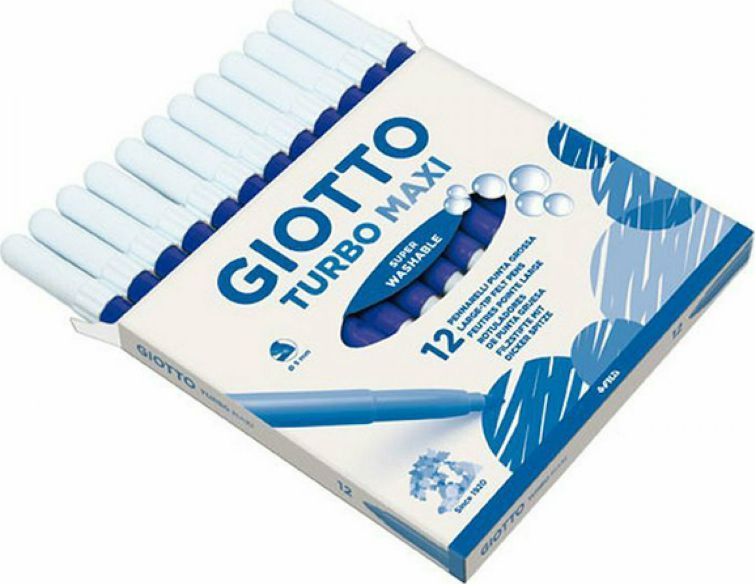 ΜΑΡΚΑΔΟΡΟΙ ΖΩΓΡΑΦΙΚΗΣ ΧΟΝΔΡΟΙ ΜΠΛΕ 12ΤΕΜ GIOTTO TURBO MAXI ΠΛΕΝΟΜΕΝΟΙ