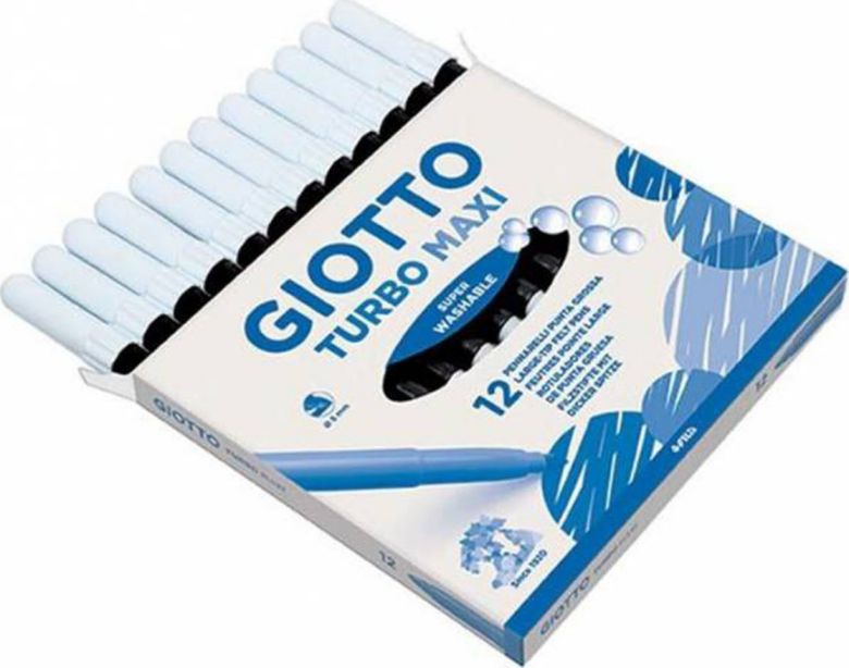 ΜΑΡΚΑΔΟΡΟΙ ΖΩΓΡΑΦΙΚΗΣ ΧΟΝΔΡΟΙ ΜΑΥΡΟ 12ΤΕΜ GIOTTO TURBO MAXI ΠΛΕΝΟΜΕΝΟΙ