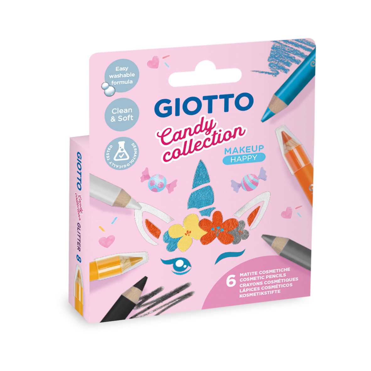 ΧΡΩΜΑΤΑ ΠΡΟΣΩΠΟΥ FACE PAINTING GIOTTO CANDY COLLECTION - HAPPY 6 CRAYONS COSMETIC