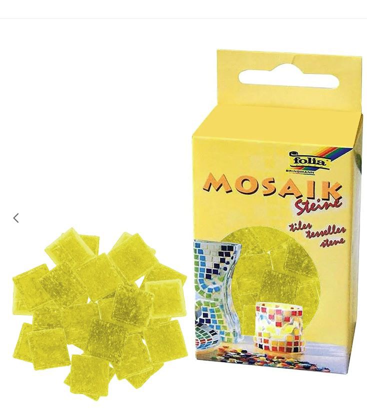 ΨΗΦΙΔΕΣ ΜΩΣΑΪΚΑ ΠΛΑΚΑΚΙΑ 200gr 300τεμ 10X10MM LEMON YELLOW