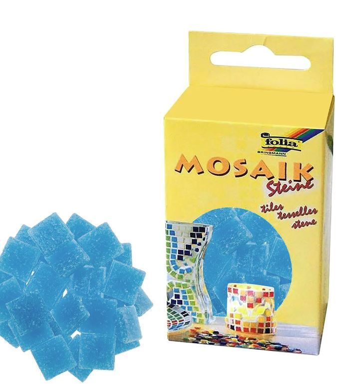 ΨΗΦΙΔΕΣ ΜΩΣΑΪΚΑ ΠΛΑΚΑΚΙΑ 200gr 300τεμ 10X10MM SKY BLUE