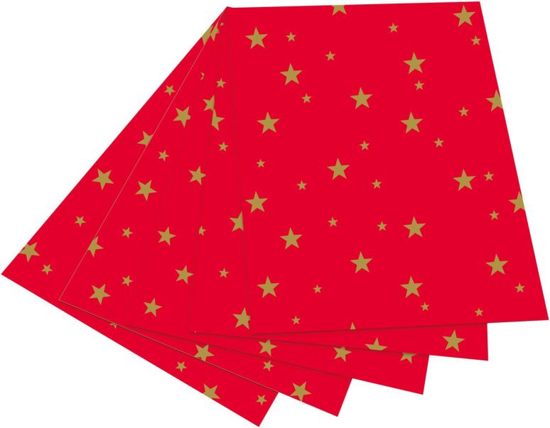 ΧΑΡΤΟΝΙ ΜΕ ΣΧΕΔΙΑ GOLD STARS 50X70 300G/RED-GOLD