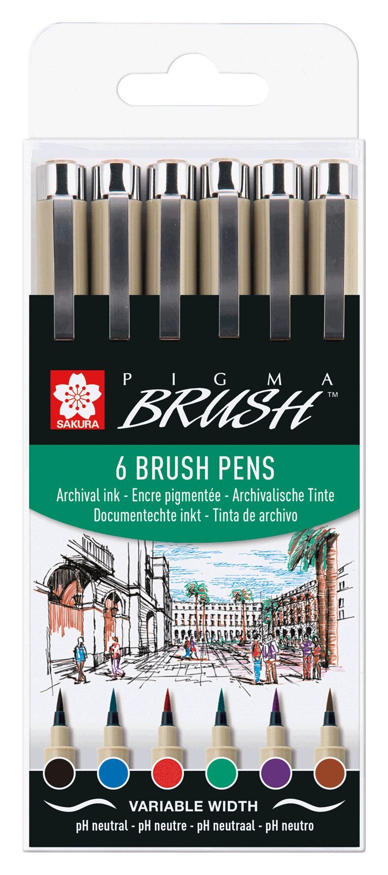 ΜΑΡΚΑΔΟΡΟΣ PIGMA MICRON BRUSH BASIC ΣΕΤ 6 ΧΡΩΜΑΤΑ