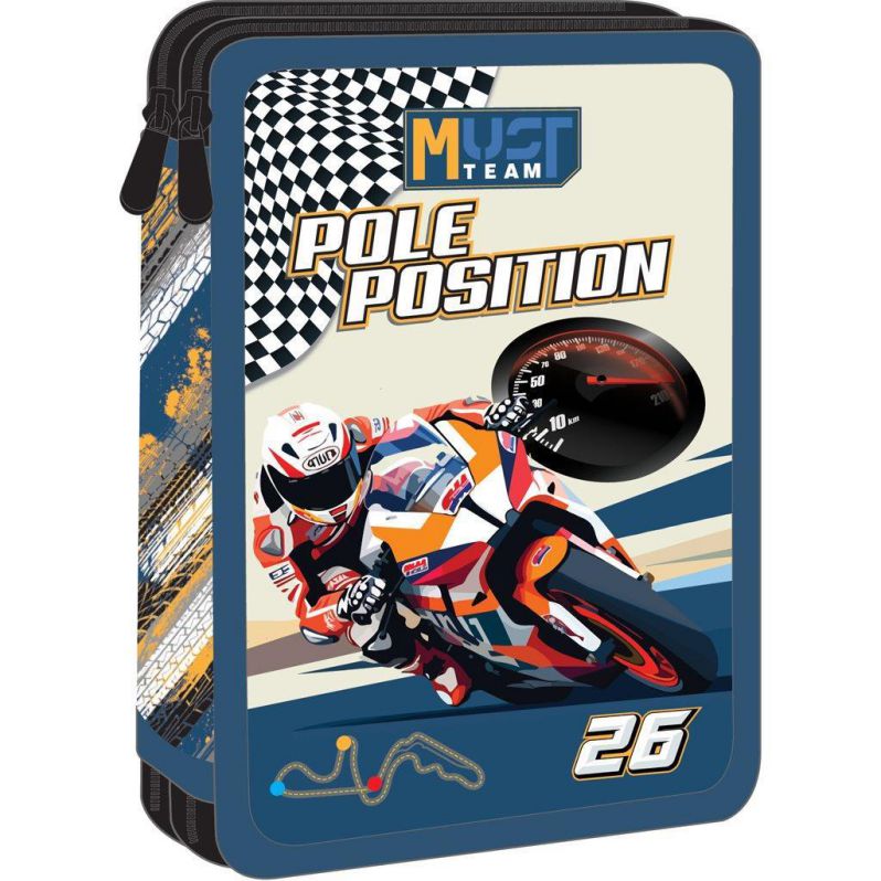 Σχολική Κασετίνα Διπλή Γεμάτη Must Team Pole Position
