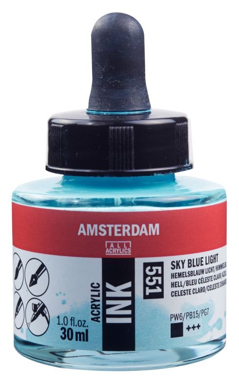 ΜΕΛΑΝΙ INK AMSTERDAM 551 30ML SKY BLUE LIGHT