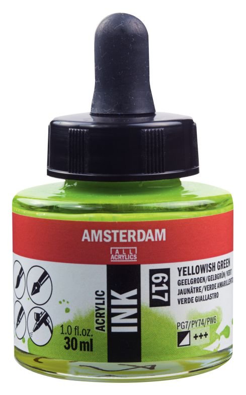 ΜΕΛΑΝΙ INK AMSTERDAM 617 30ML YELLOWISH GREEN